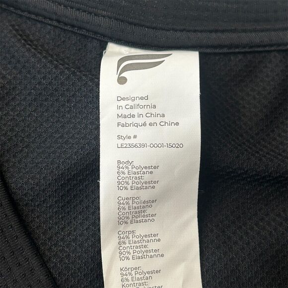 FABLETICS O2 Tank Black Mesh Shirt Fitness Gym Workout Mens Size S - Picture 8 of 9